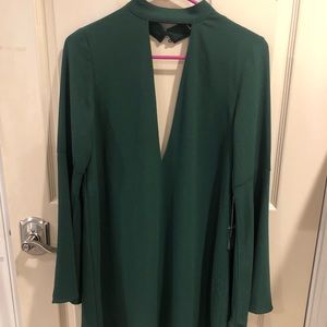 Lulus green long sleeve mini dress